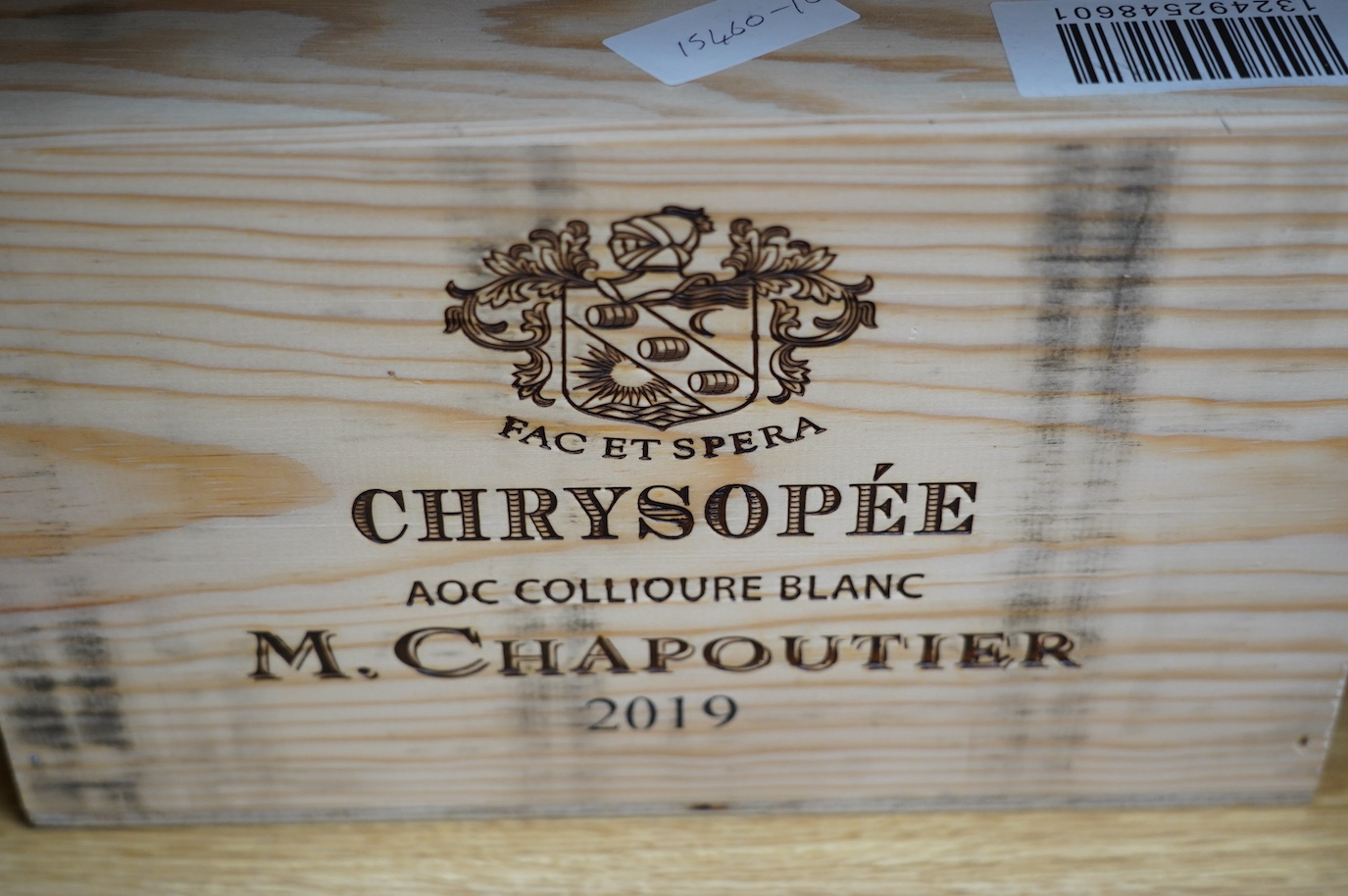 A sealed wood case of twelve bottles of Chrysopee, 2019, M. Charpoutier, in OWC. Condition - good